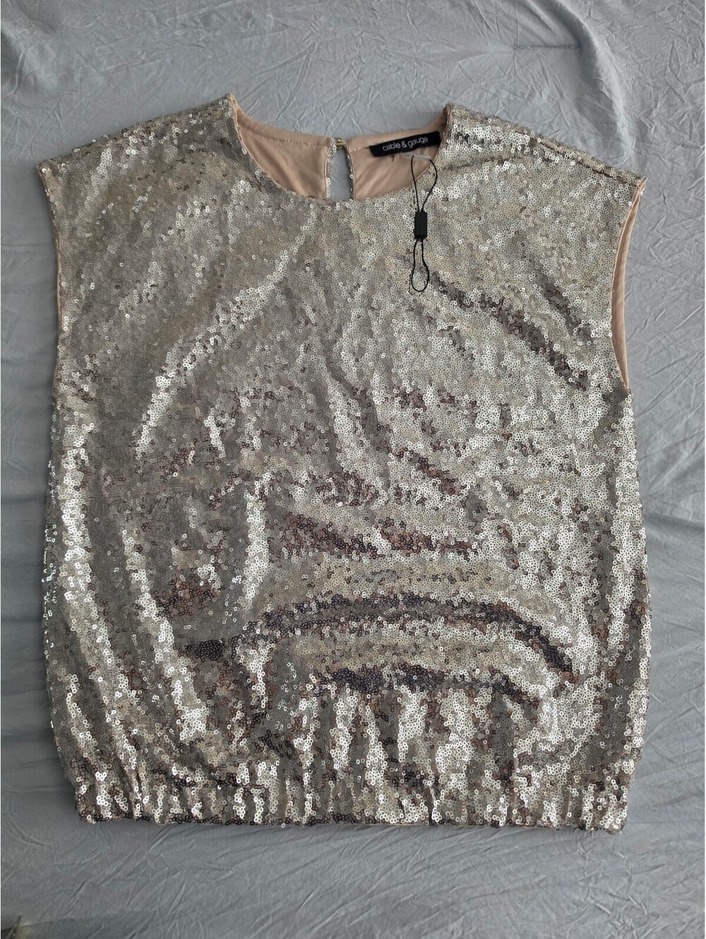 Cable & Gauge Women's Sequin Sleeveless Blouse XS